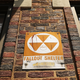 An old nuclear fallout shelter sign, photographed in New York in 2014 (Photo by Spencer Platt/Getty Images)